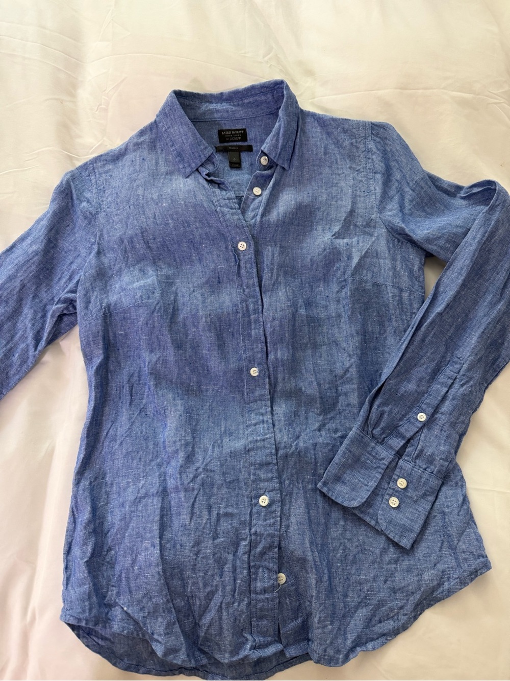 J. Crew Blue Linen Button-Down Shirt